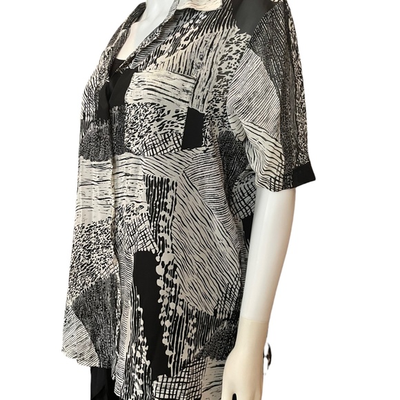 Kathy Lee 80's Vntg Poly US Patent Sheer bulk & white with Black Tank Quality - Picture 4 of 6